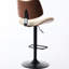 Tabourets de bar pivotants beiges à 360 °, dossier et siège en noyer, hauteur réglable, construction, pour cuisine / salle à manger / café, de 2 chaises, fonction, revêtement en similicuir, salle à manger / cuisine / café-1562686321