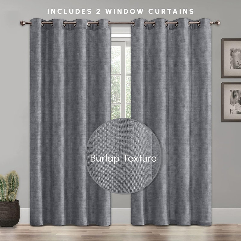 Lenabelle Blackout Curtain Pair, Gray, 63" W x 84" L