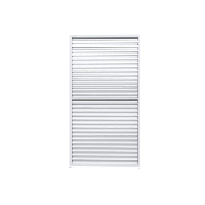 Purple Leaf Fixed Aluminum Shutter Wall For Louvered Pergola, White, 89.25" H x 36.14" W x 1.97" D