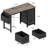 Modern 47-Inch Writing Desk with Built-in Power Strip - Study Table with 3 Drawers & Storage Pocket-67047522