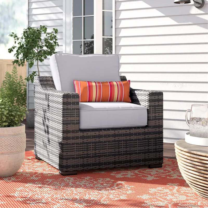 Chaise de patio avec coussin entièrement assemblée, Espresso