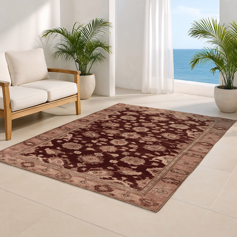 Tapis intérieur et extérieur brun Overdyed, Rectangulaire 2 pi x 3 pi
