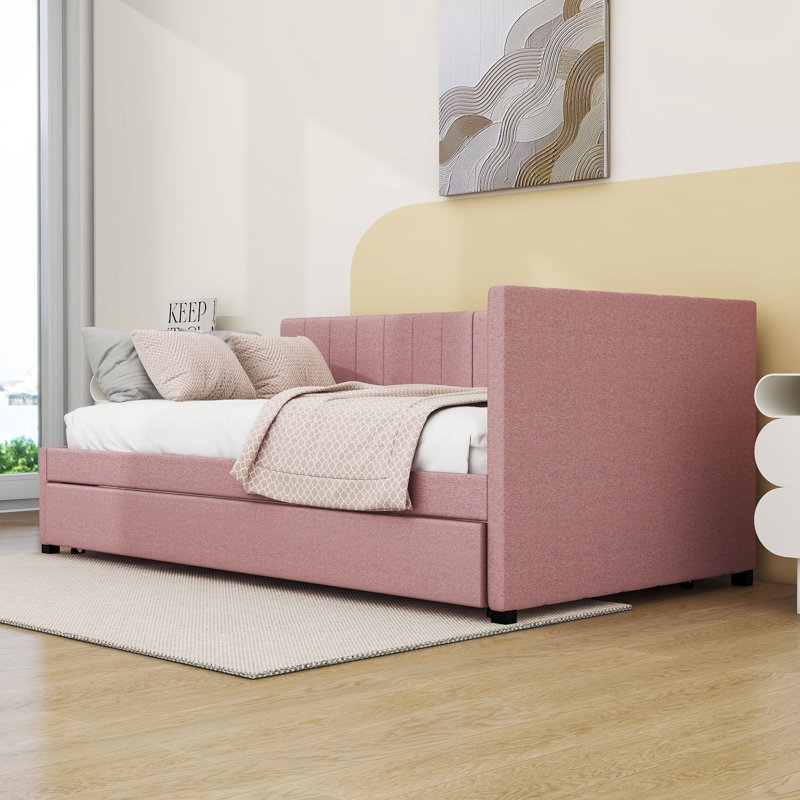 Thelman Upholstered Daybed, Twin, Pink