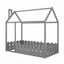 Structure de lit en bois avec clôture-738509980