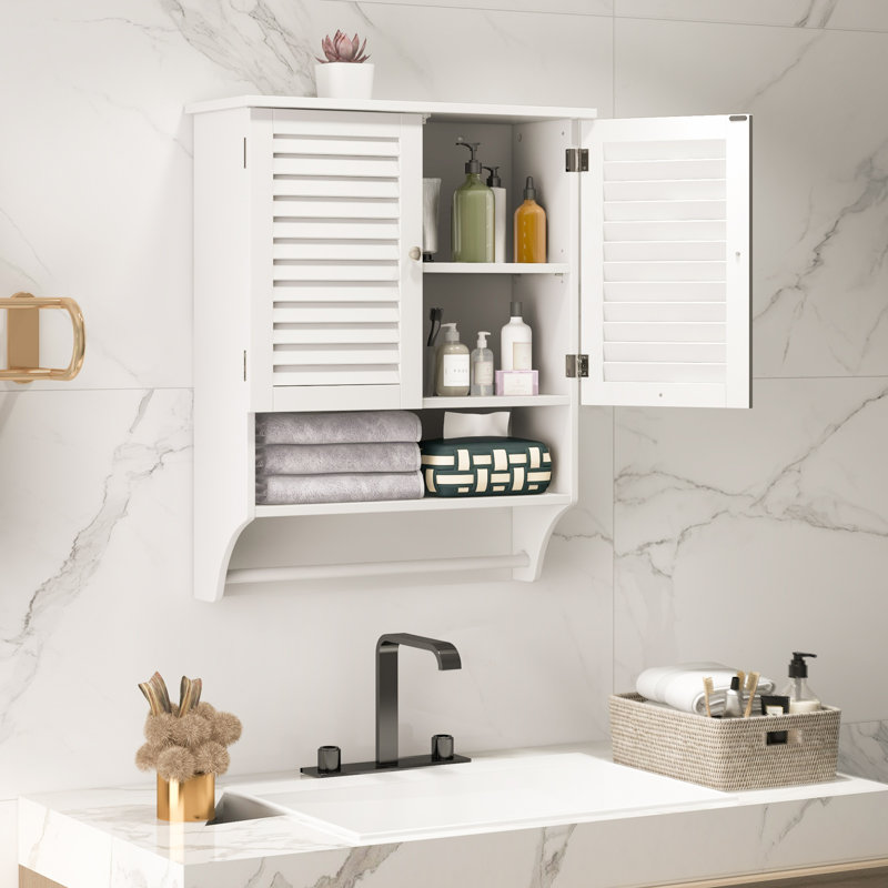 Rangement pour salle de bain Daveah, Blanc