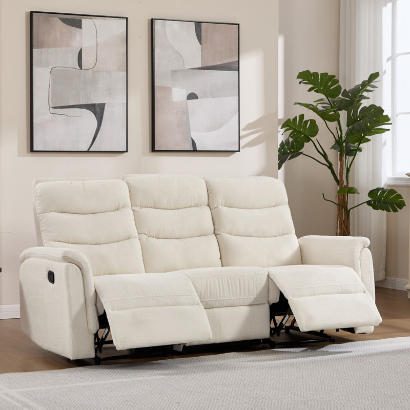 Canapé inclinable manuel rembourré Garst, Beige