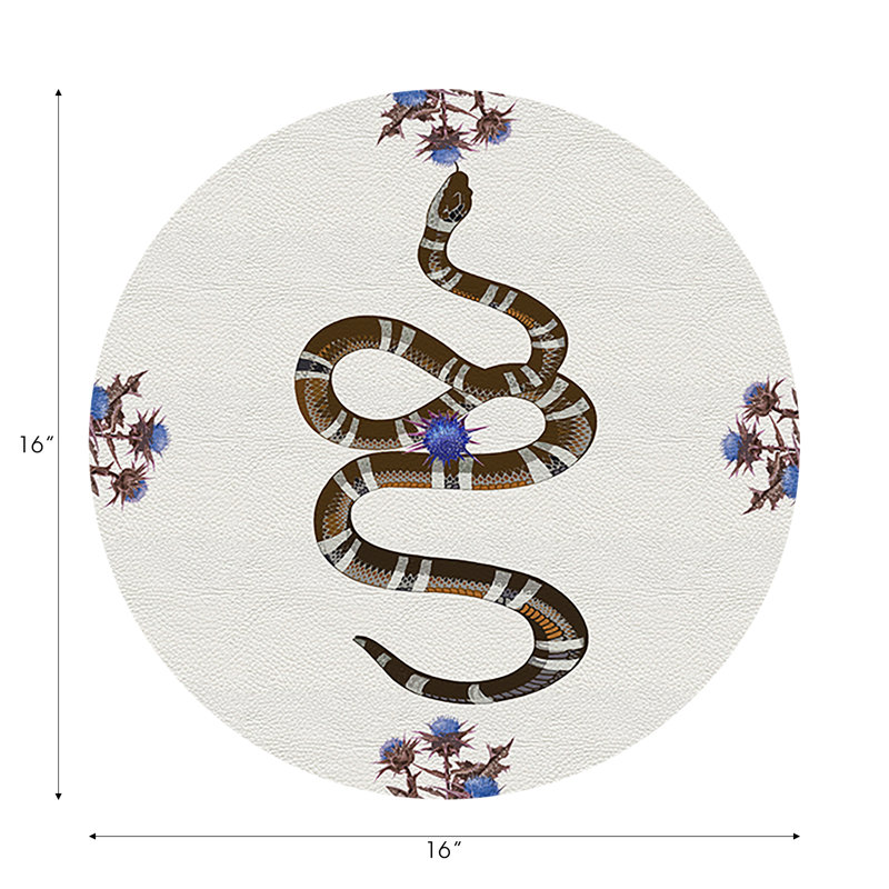 Napperon en cuir Thistle and Snake, Bleu/blanc