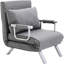 Chaise réglable à 5 positions, pliante grise avec coussin et structure en acier stable