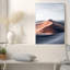Tableau sur toile représentant un paysage désertique de dunes de sable orange et bleues-1335057735