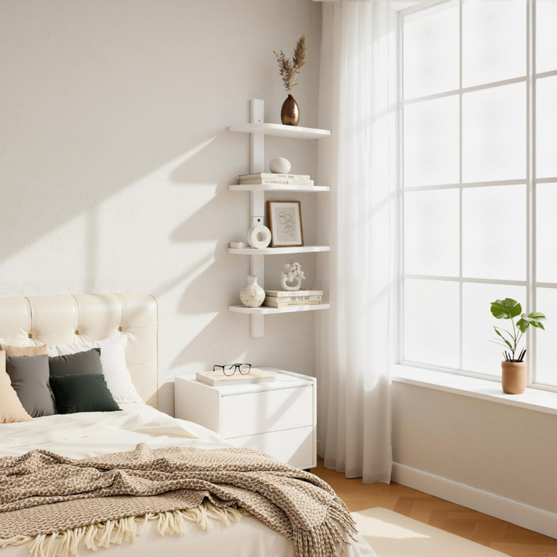 34.7cm W Solid Wood Wall Mounted Shelving Unit