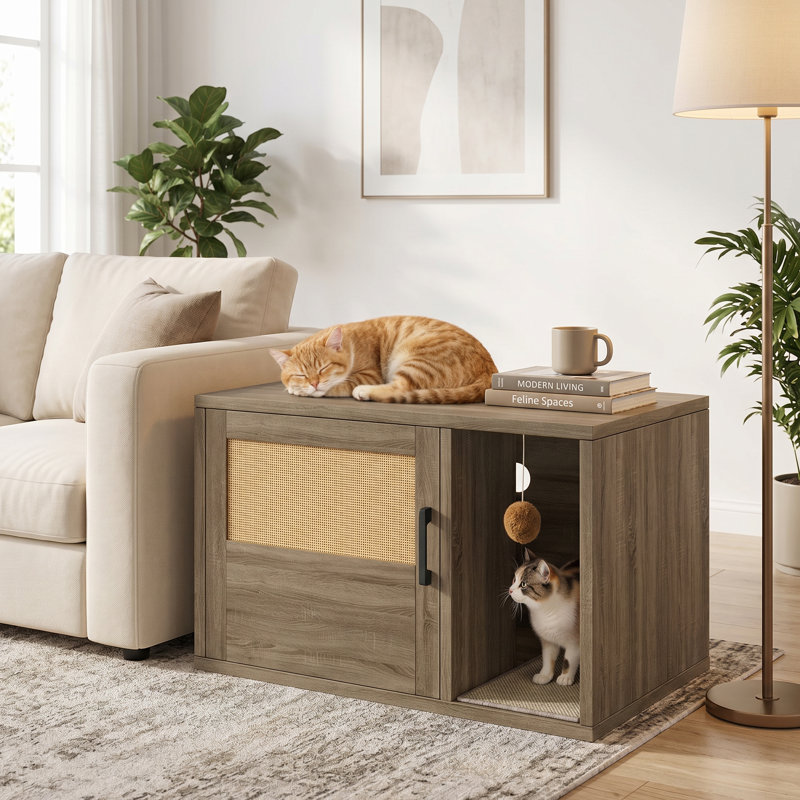 Enceinte de litière pour chat, meuble caché pour armoire à litière, maisonnette pour chats d'intérieur