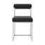 Ensemble de deux chaises d'appoint de salle à manger rembourrées en polyester gris et argent