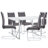 7-Piece Modern Glam Rectangular Dining Set with Faux Leather Chairs -93438707-93438704