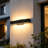 Modern Black Dimmable Rectangle Long Linear Outdoor Wall Sconce