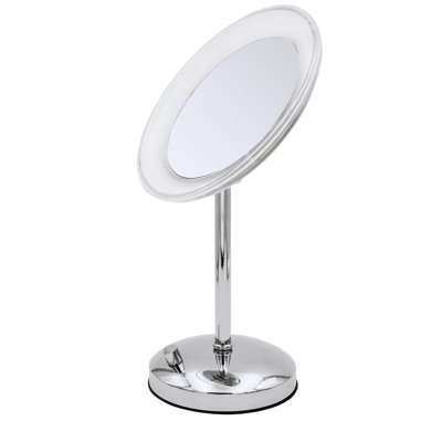Round Magnifying Lighted Plastic Framed Freestanding