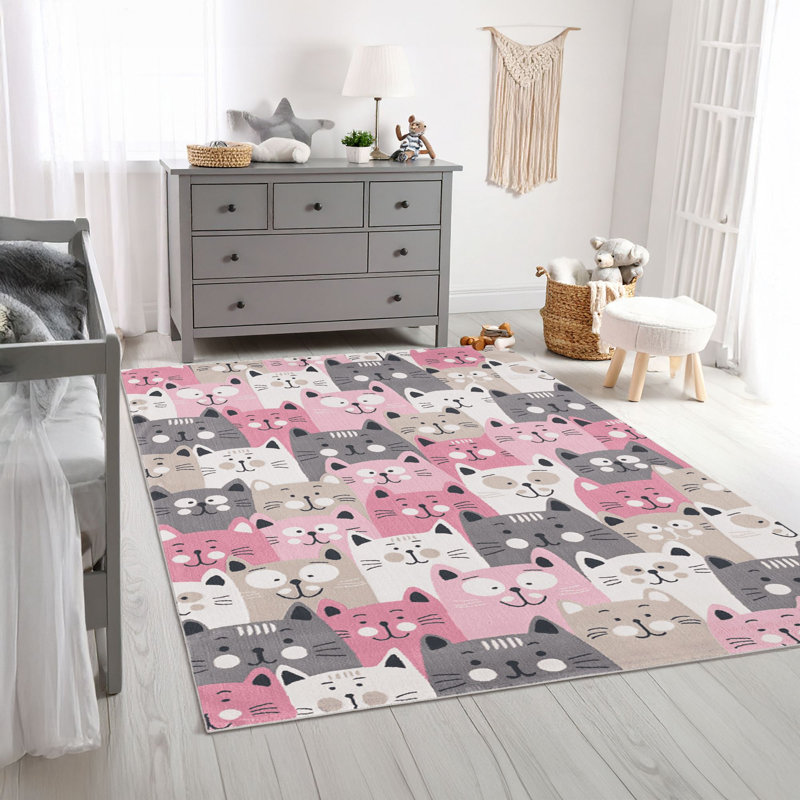 Eco-Friendly Area Rug (2 ft x 3.3 ft), 100% Polyester, 650 g/m² | Antibacterial & Non-Slip PVC Dot Underside, Pile Height: 0.2 inches | Machine Washable, Digital Print Design, Perfect for Living Room & Bedroom Decor