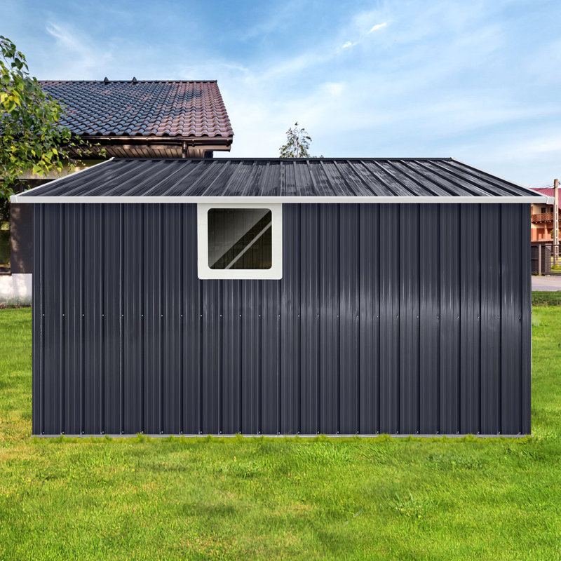 Abri de jardin en métal avec abri de jardin 11,2 pi x 10,6 pi avec fenêtre