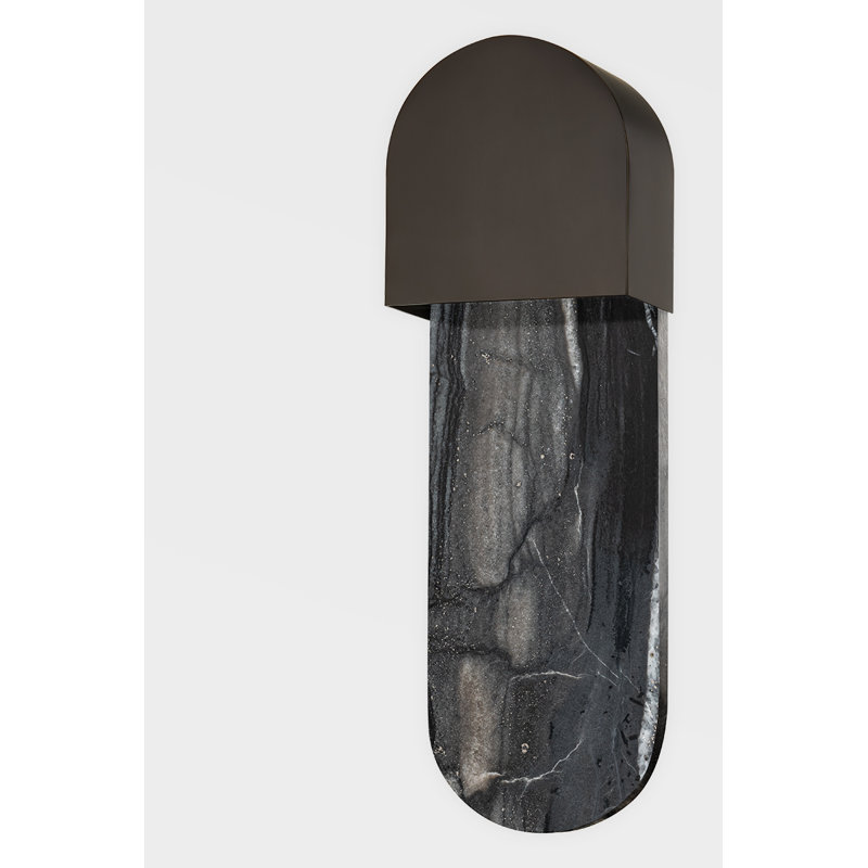 1 - Light Flush Mounted Sconce, Black Brass