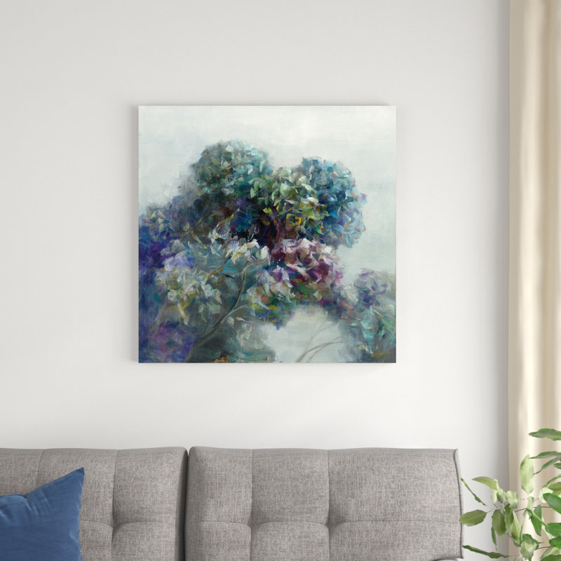 Hortensia abstrait, H 30 po x l 30 po, Non, Toile tendue