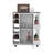 Modern Bar Cart with Casters, 2-Side Storage Shelves and 6-Wine Bottle Rack