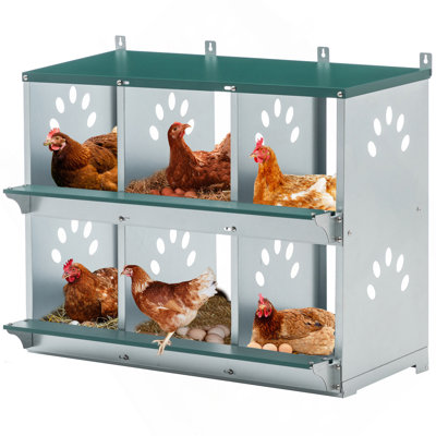 Chicken Nesting Box, 6 Room Metal Nesting Boxes For Chicken,Galvanized Steel Nesting Boxes For Hens,Easy To Assemble