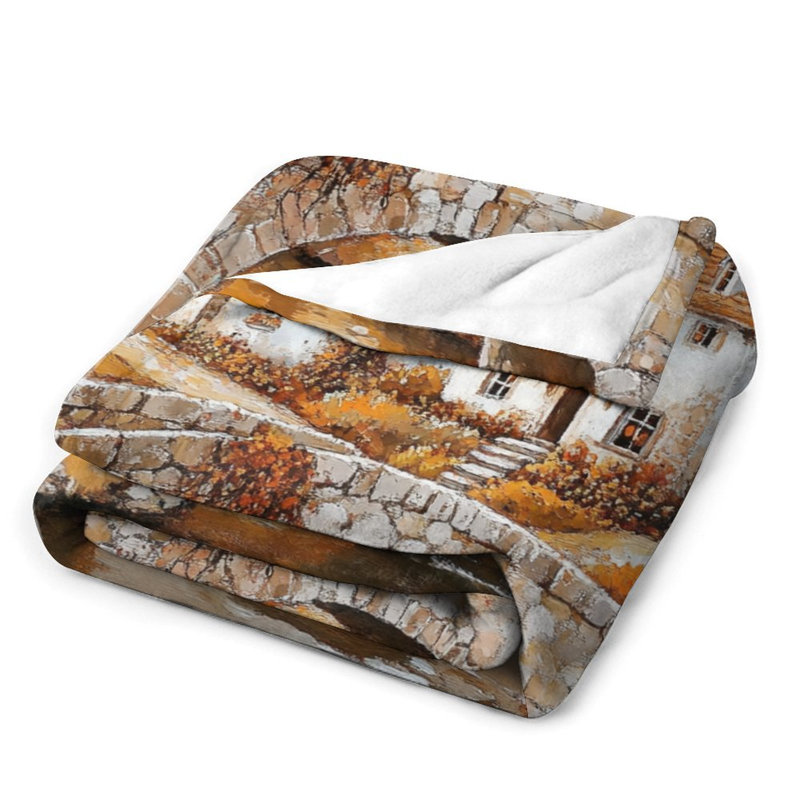 Jeté en flanelle Autumn Bridge Stream, 40 po x 50 po