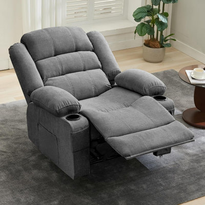 Wide Recliner Chair for Living Room, Rocking Nursery Glider with Cup Holder & Side Pockets