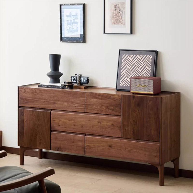 Casier simple en bois de noyer massif, H 31,5 po x l 55,12 po x P 16,54 po