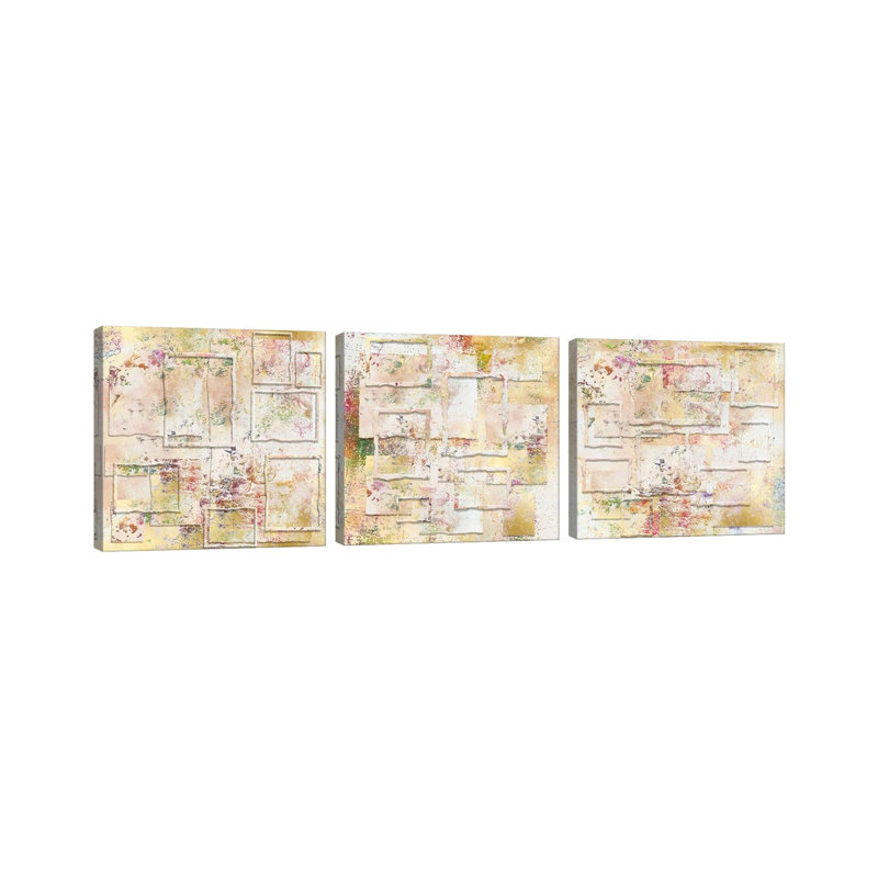 Pages-Sand Born Triptych - ensemble d'art mural sur toile - Toile tendue (ensemble de 3)