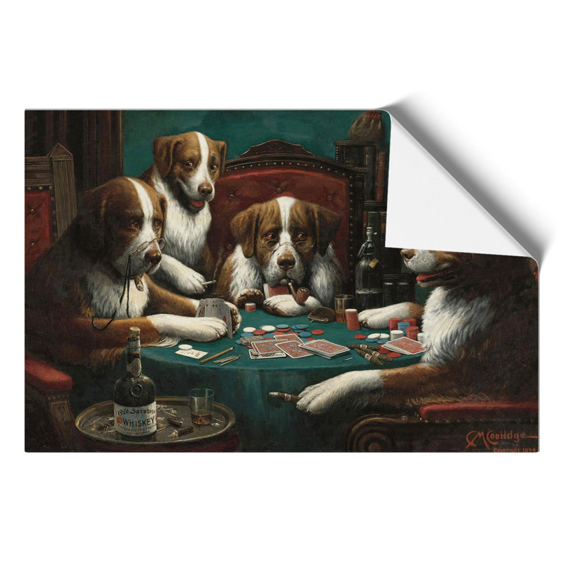 Dogs Playing Poker by Cassius Marcellus Coolidge - Frameless Print, 30cm H x 42cm W x 0.1cm D
