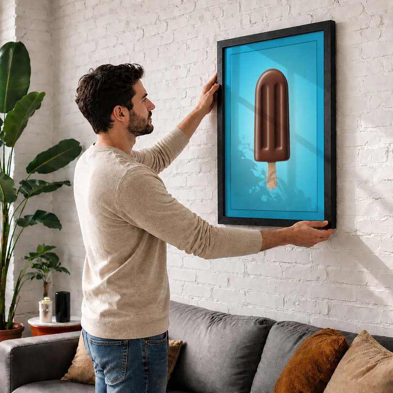 Chocolate Ice Lolly Minimalist - Print, Unframed, A4 - 29.7 x 21.0 cm