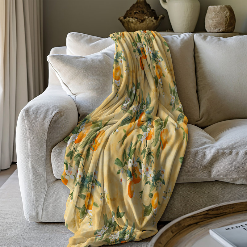 Fresh Fresh Citrus Fusion - couverture en sherpa de qualité supérieure 1 pièce - reproduction d'art luxueuse