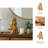 Stacked Elephant Figurine Statue for Home Decor - Decorative Sculpture Object for Table Accent, or Living Room Decoration - 10", Gold & Metallic