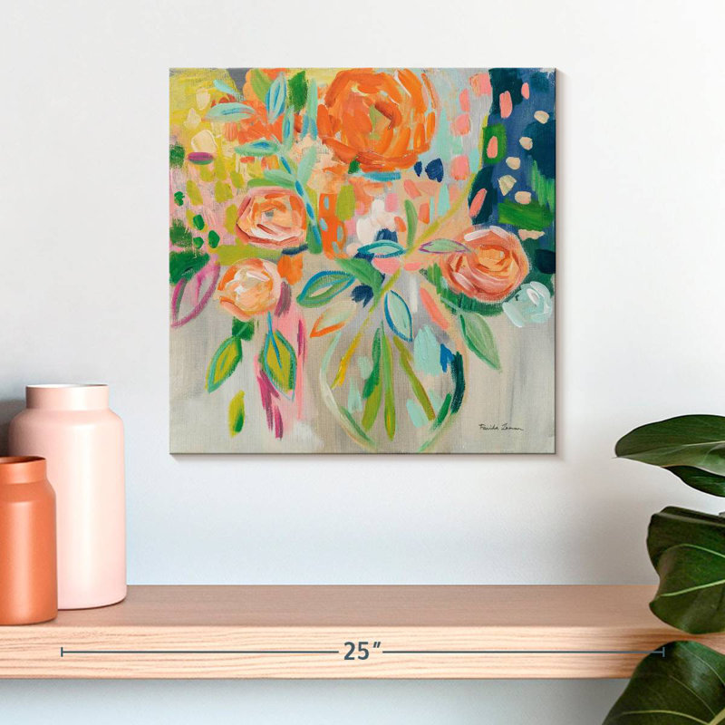 Harnek été floral orange, H 16 po x l 16 po
