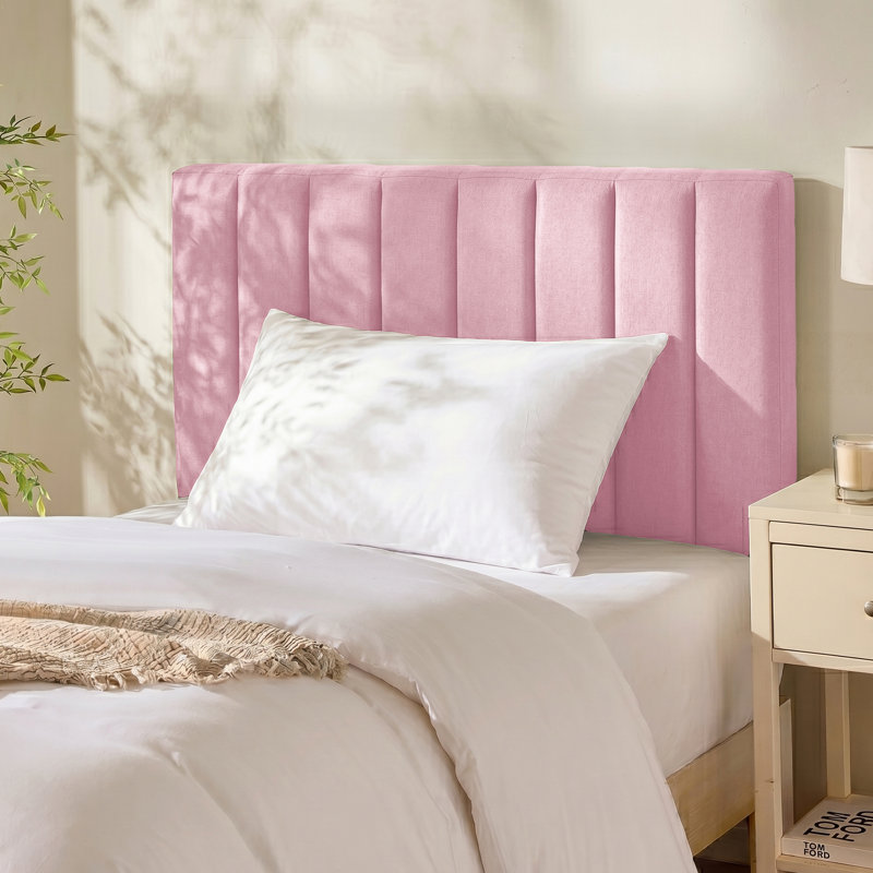 Chastelyne Upholstered Easy Assemble Wall Mounted Headboard, Twin, Pink