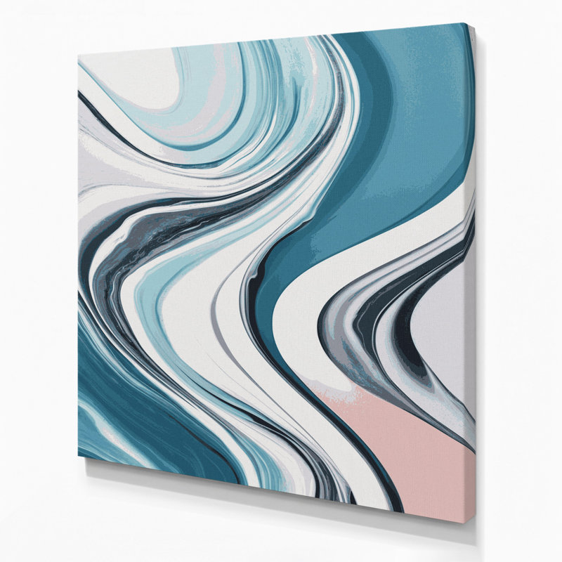 Abstrait art fluide sur toile grise 69, H 8 po x l 8 po