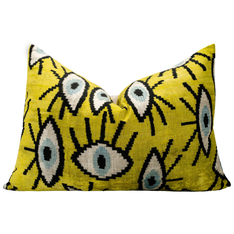 Coussin décoratif, Jaune / or géométrique