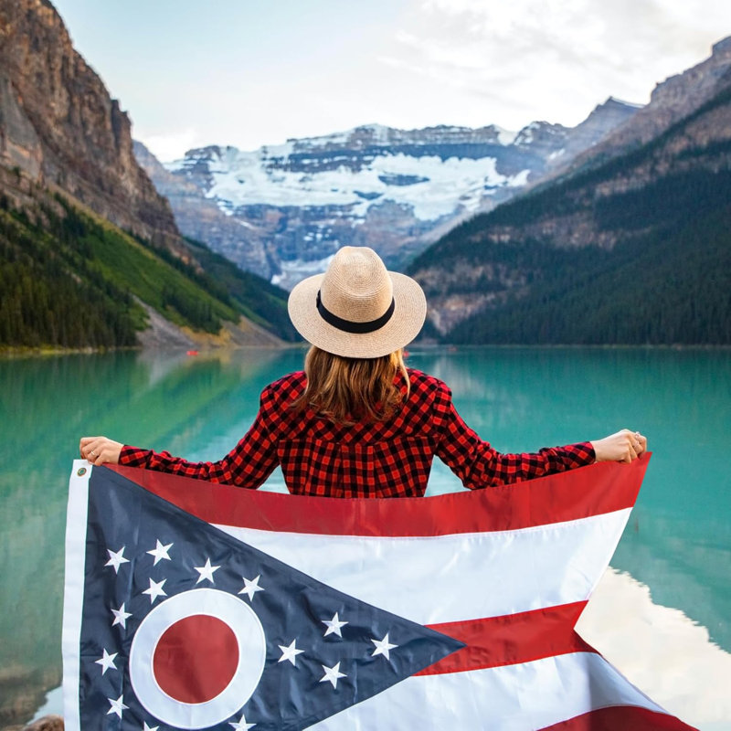 Drapeau de l'État de l'Ohio brodé Anley EverStrong Series 36 po x H 60 po