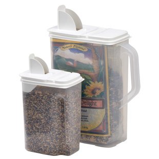 Cat Food Storage Containers Small Storage Container with Lid 2 Packs / 2 Grey-2.5 lb