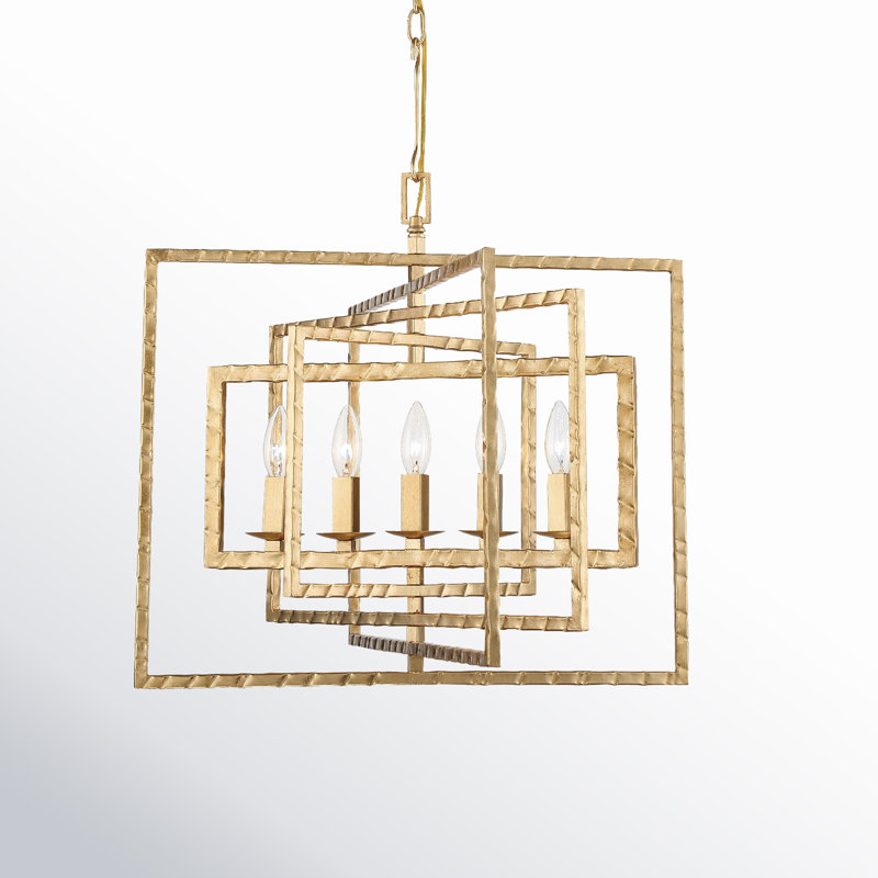 5 Light Antique Gold Chandelier
