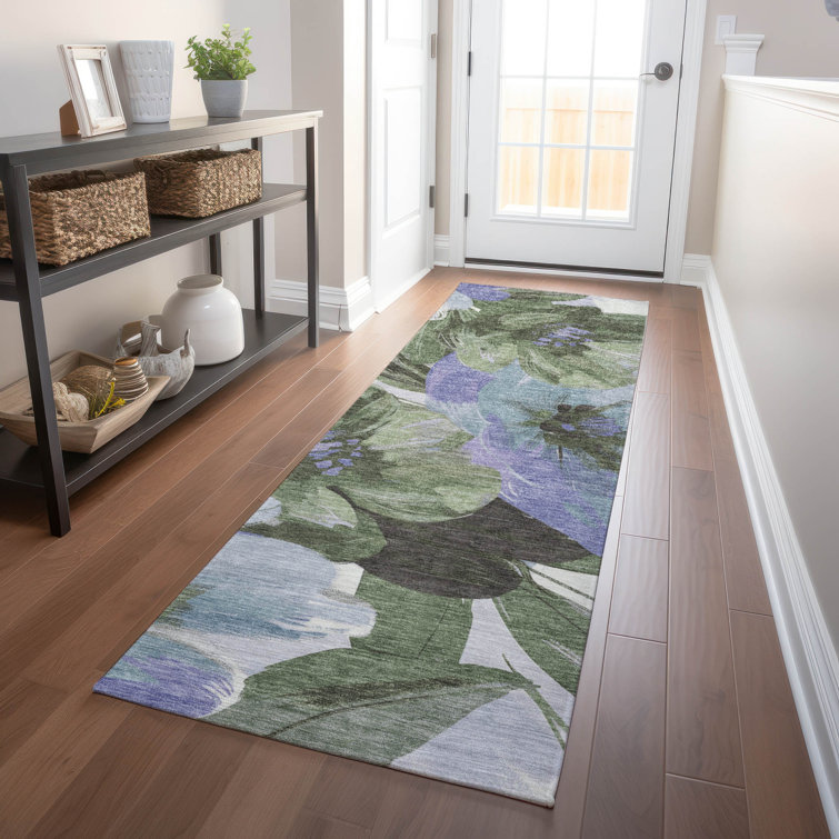 Machine Washable Indoor/Outdoor Claudian ACN1489 Olive Rug
