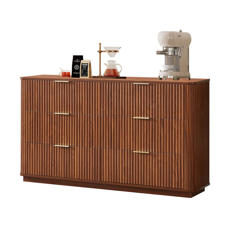 Commode 6 tiroirs Alouette, Noyer