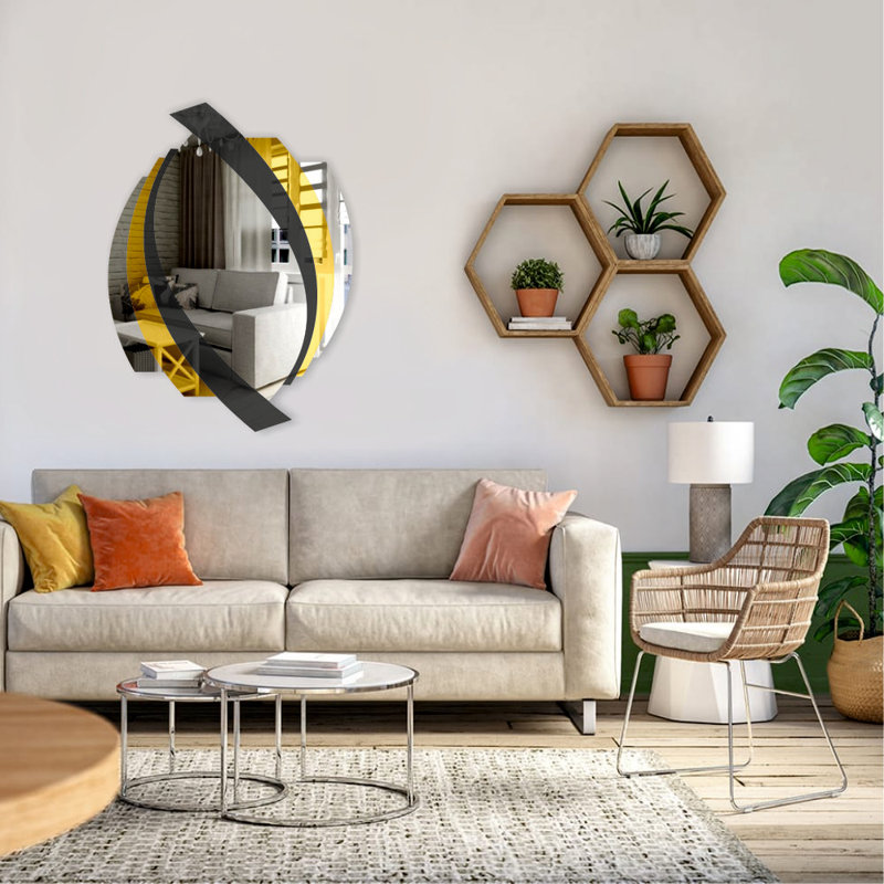 Roswell Flat Wall Mirror, 100cm H x 74cm W