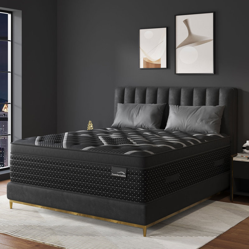 14" Medium-Firm Cooling Memory Foam Hybrid Mattress in a Box with Euro Top, Pocket Springs & Pressure Relief, 14", Queen