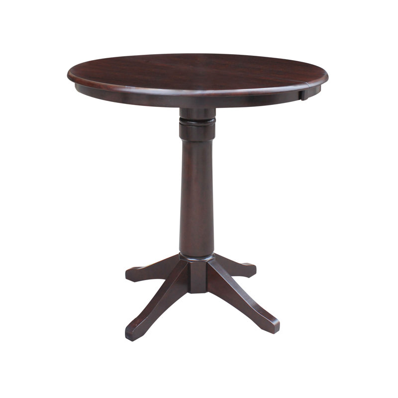 Henington Extendable Solid Wood Dining Table, Rich Mocha