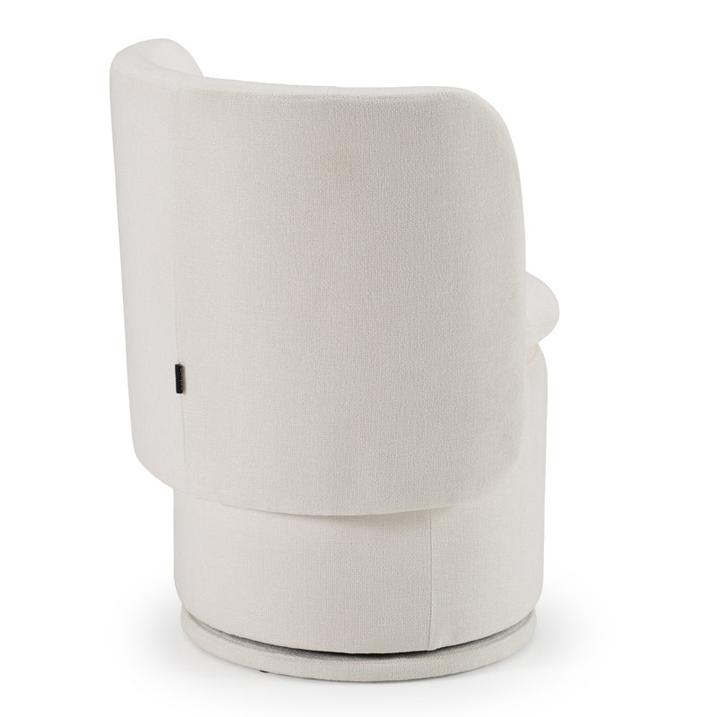 Kepler Swivel Side Chair, Ivory Basketweave