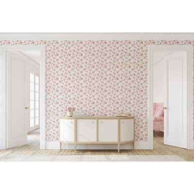 Fifty States Hydrangea 10' L x 24" W Peel and Stick Wallpaper Roll