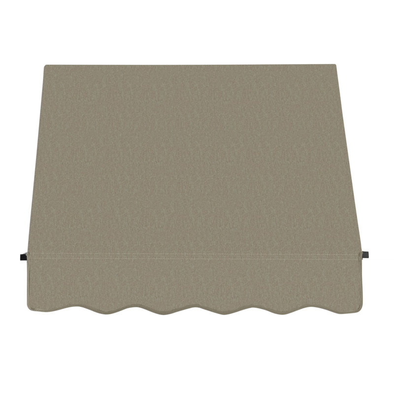 Awntech Santa Fe Acrylic Fabric Fixed Awning with Iron Rope Arms, 44" H x 40.5" W x 36" D, Burlap Sack