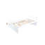 Lit simple blanc avec rangement et tiroirs - Conception classique pour une chambre à coucher confortable avec tête de lit en pin et lit gigogne-1570458696