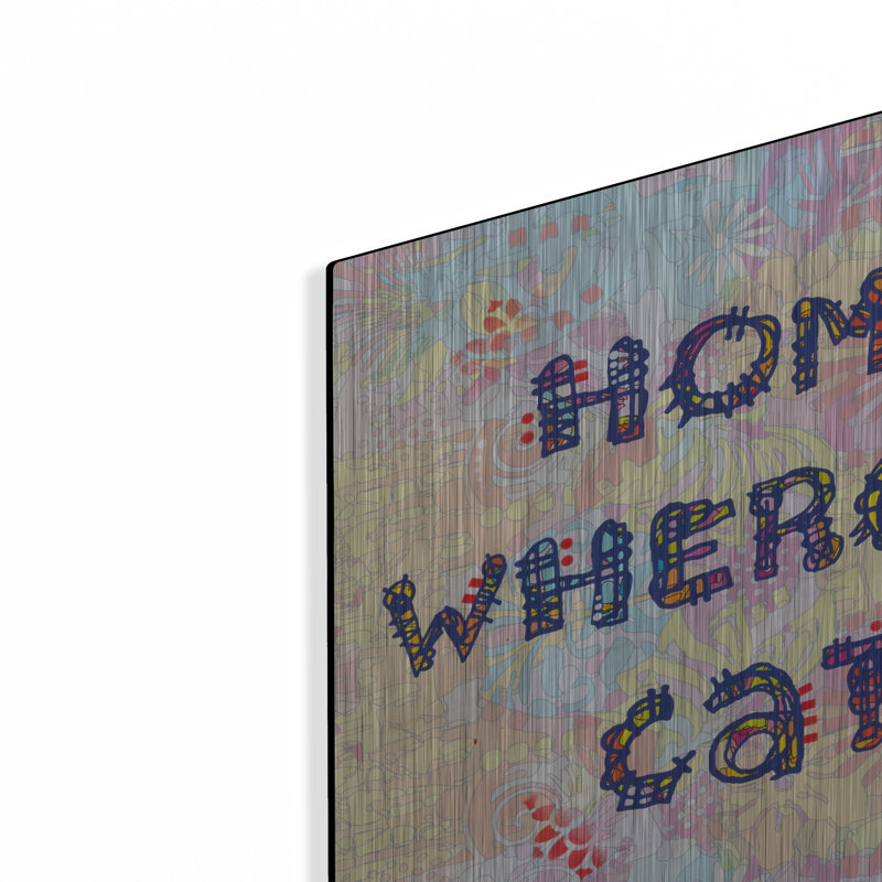 Art mural en métal Trinx «Home Is Where Your Cat Is» par Dean Russo, H 16 po x l 24 po